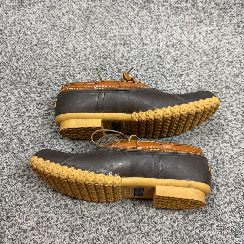 LL Bean Men's 12 Rubber Moc Bean Boots Brown Tan Duck Shoes Outdoor Camping